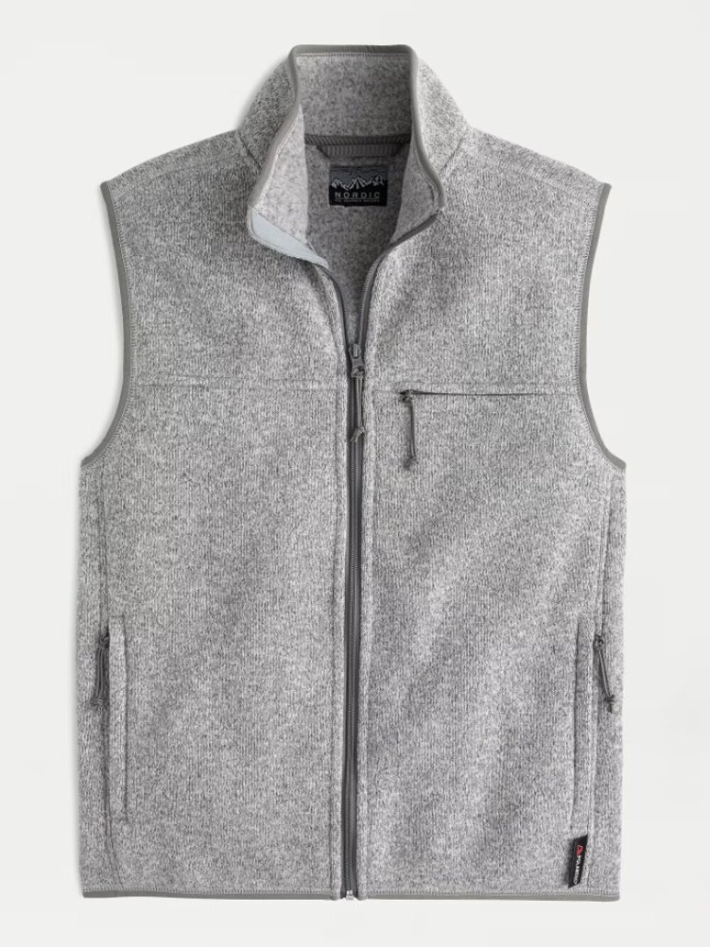 J. Crew Nordic Vest in Polartec Sweater Fleece Gray Zip Up